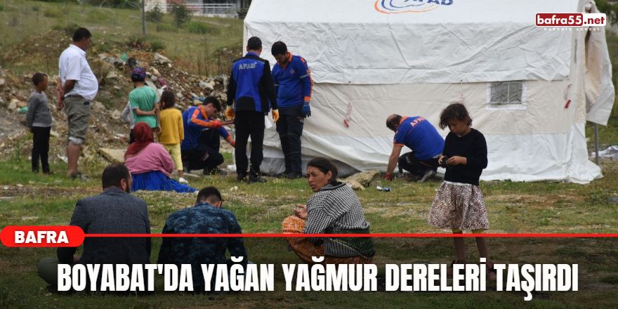 Boyabat'da Yağan Yağmur Dereleri Taşırdı