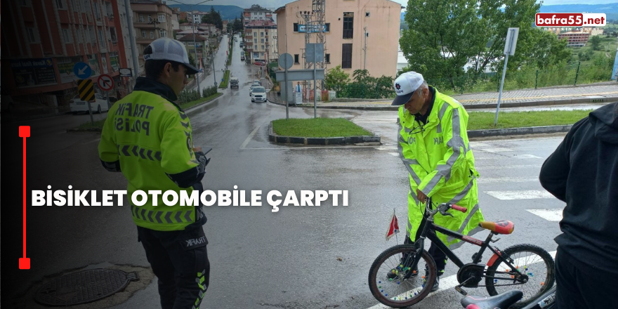 Bisiklet otomobile çarptı