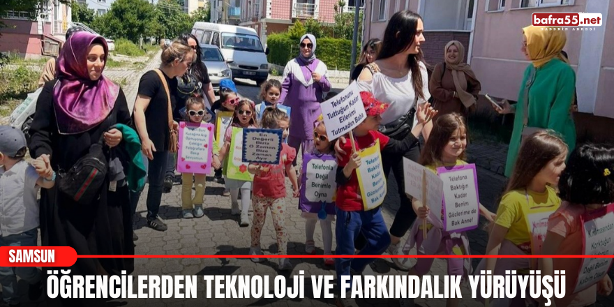 Öğrencilerden teknoloji ve farkındalık yürüyüşü