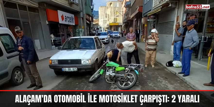 Alaçam'da Otomobil ile motosiklet çarpıştı: 2 yaralı