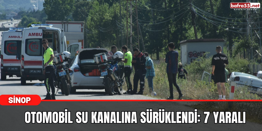 Otomobil su kanalına sürüklendi: 7 yaralı