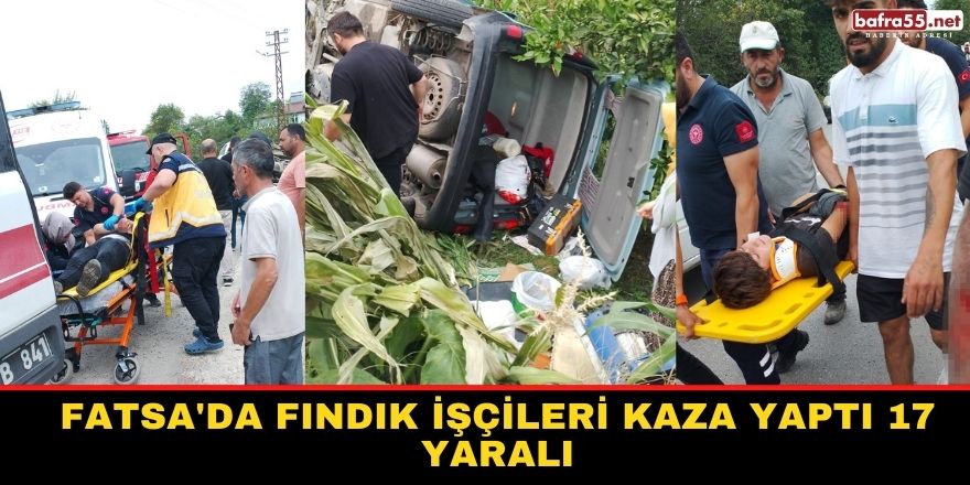 Fatsa'da fındık işçileri kaza yaptı 17 yaralı