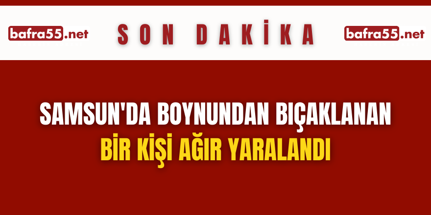 Samsun'da Boynundan Bıçaklanan Bir Kişi Ağır Yaralandı