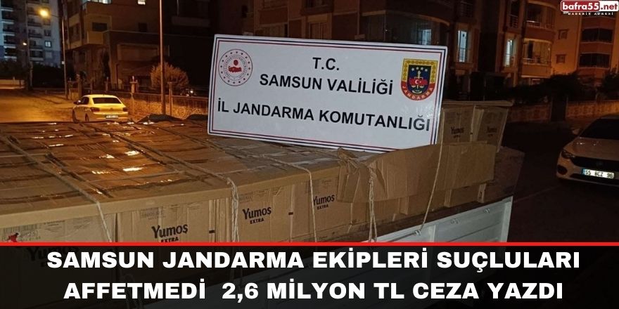 Samsun Jandarma ekipleri suçluları affetmedi  2,6 milyon TL ceza yazdı