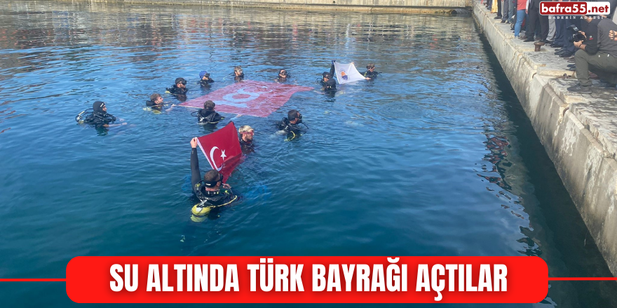 Su altında Türk bayrağı açtılar