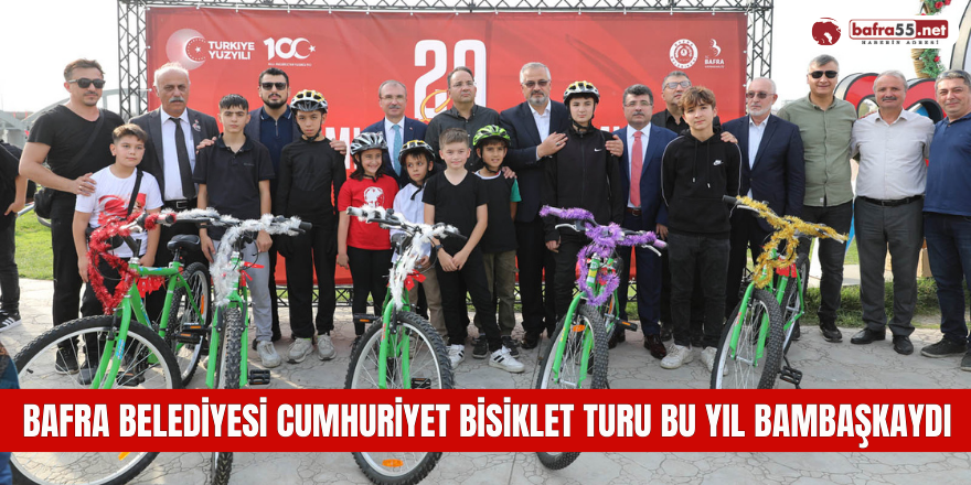 BAFRA BELEDİYESİ CUMHURİYET BİSİKLET TURU BU YIL BAMBAŞKAYDI