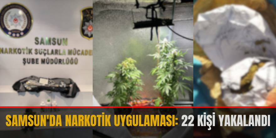 Samsun'da narkotik uygulaması: 22 kişi yakalandı