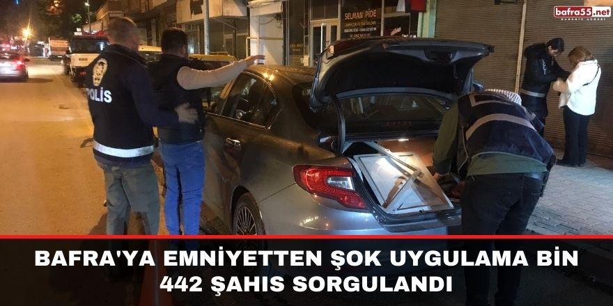 Bafra'ya emniyetten şok uygulama bin 442 şahıs sorgulandı