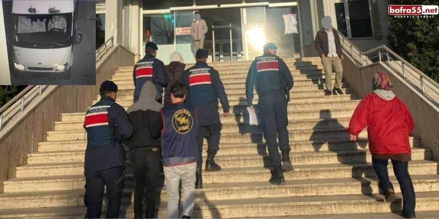 Zonguldak'tan çaldıkları minibüsü Samsun'da parçaladılar: 3 tutuklu