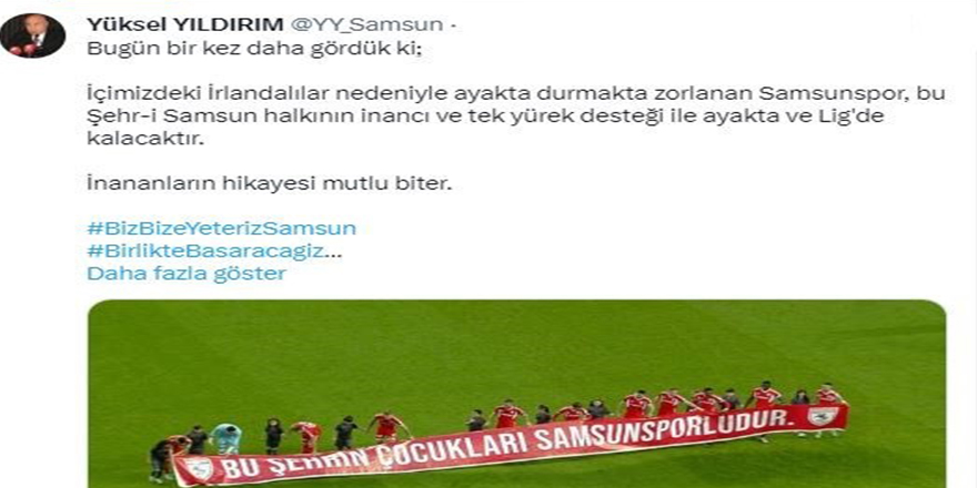 Yüksel Yıldırım: "Samsunspor ligde kalacaktır"