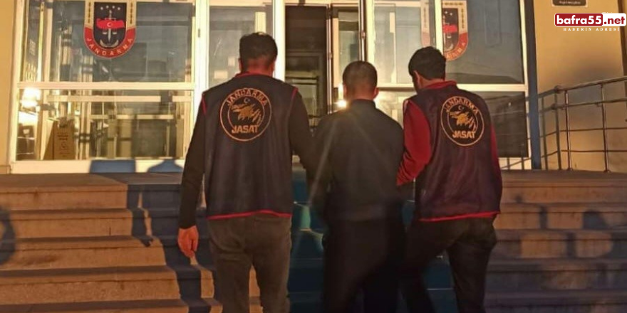 Samsun'da jandarma 10 yıl hapis cezası bulunan cezaevi firarisini yakaladı
