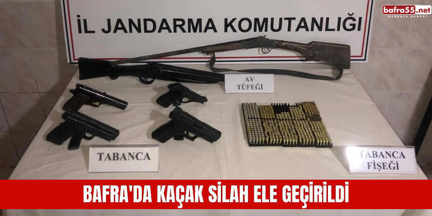 Bafra'da kaçak silah ele geçirildi