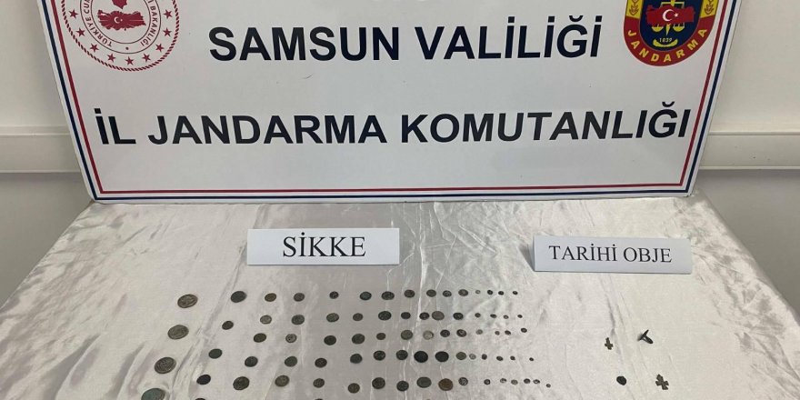 Samsun'da 186 adet sikke ele geçirdi