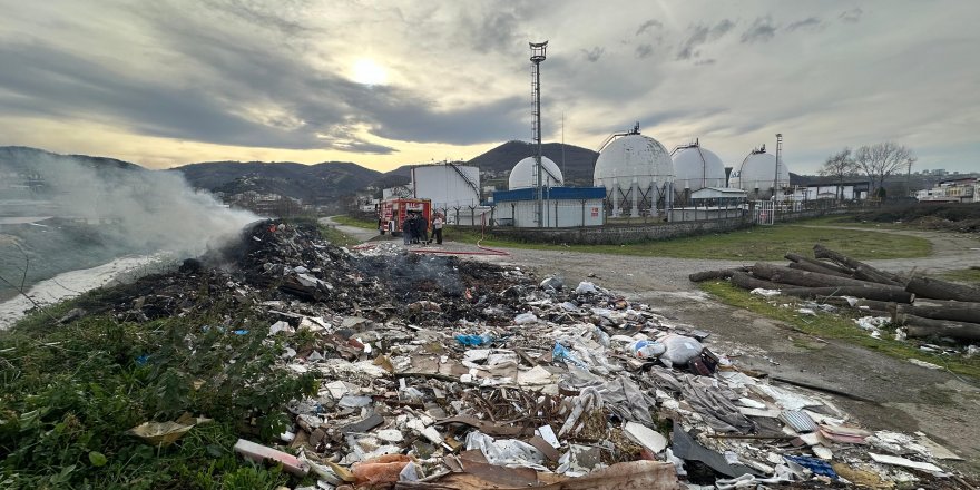 Gaz dolum tesisi yanında korkutan yangın