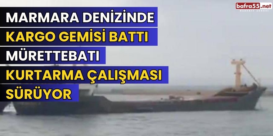 Marmara Denizi'nde Kargo Gemisi Battı