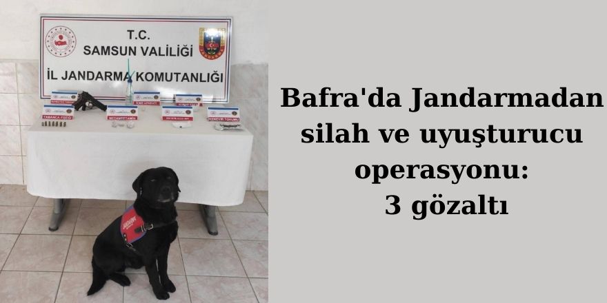 Bafra'da Jandarmadan silah ve uyuşturucu operasyonu: 3 gözaltı