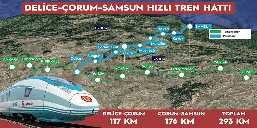 Ankara-Samsun arası 2 saat 45 dakika olacak”