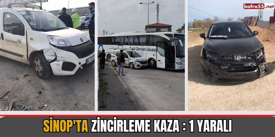 Sinop'ta zincirleme kaza : 1 Yaralı