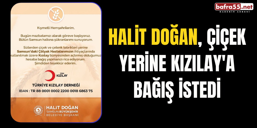 Halit Doğan, çiçek yerine Kızılay'a bağış istedi