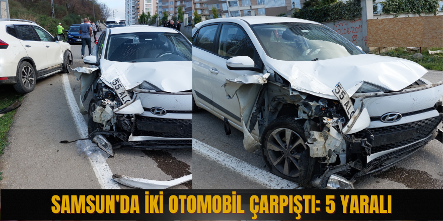 Samsun'da iki otomobil çarpıştı: 5 yaralı