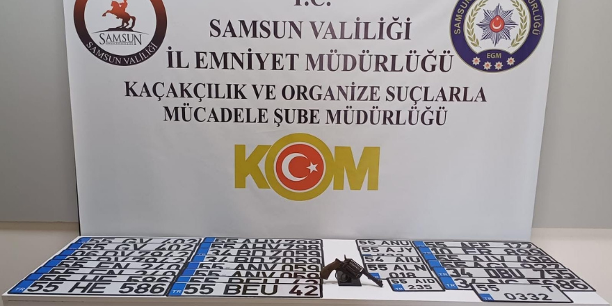 Samsun'da 20 araca ait 28 adet sahte plaka ele geçirildi