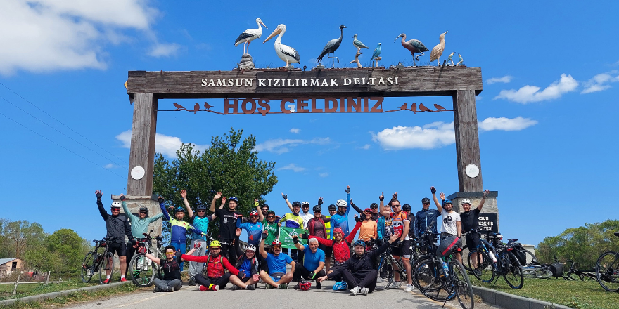 Kızılırmak Deltası'na bisiklet turu: 104 km pedal çevirdiler