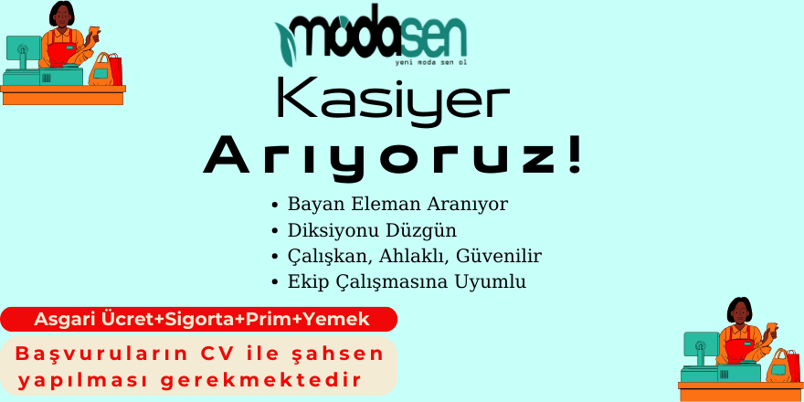Modasen AVM'ye Bayan Kasiyer Eleman Aranıyor