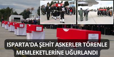 Isparta'da Şehit Askerler Törenle Memleketlerine Uğurlandı