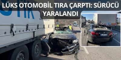 Lüks Otomobil Tıra Çarptı: Sürücü Yaralandı