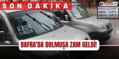 Bafra'da Dolmuş Ücretlerine Zam