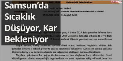 Samsun’da Sıcaklık Düşüyor, Kar Bekleniyor