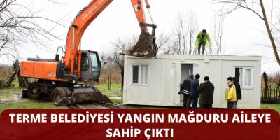Terme Belediyesi Yangın Mağduru Aileye Sahip Çıktı