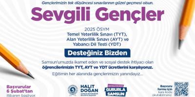 Samsun'dan üniversite sınavı desteği