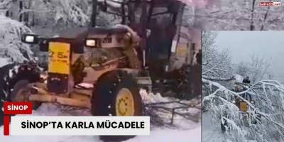 Sinop’ta karla mücadele