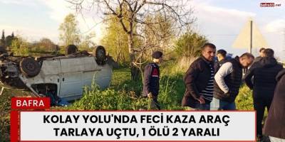 Kolay Yolu'nda Feci Kaza: Araç Tarlaya Uçtu, 1 Ölü 2 Yaralı