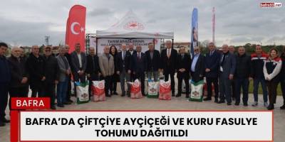 Bafra’da Çiftçiye Ayçiçeği ve Kuru Fasulye Tohumu Dağıtıldı