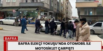 Bafra Elekçi Yokuşu’nda Otomobil ile Motosiklet Çarpıştı