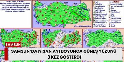 Samsun’da Nisan Ayı Boyunca Güneş Yüzünü  3 Kez Gösterdi