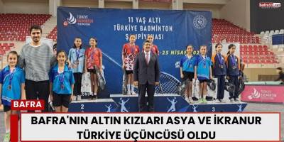 Bafra'nın Altın Kızları Asya ve İkranur Türkiye Üçüncüsü Oldu