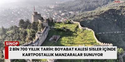 2 Bin 700 Yıllık Tarih: Boyabat Kalesi Sisler İçinde Kartpostallık Manzaralar Sunuyor