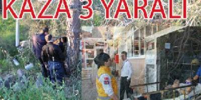 BAFRA DA OTOMOBİL AĞACA ÇARPTI: 3 YARALI