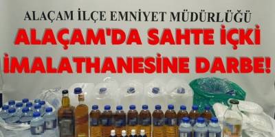 Alaçam'da Sahte İçki İmalathanesine Darbe!