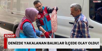 Denizde Yakalanan Balıklar İlçede Olay Oldu!