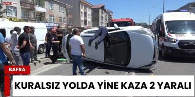 Kuralsız Yolda Yine Kaza 2 Yaralı