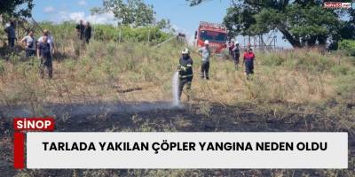 Tarlada Yakılan Çöpler Yangına Neden Oldu