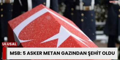 MSB: 5 Asker Metan Gazından Şehit Oldu