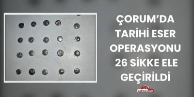 Çorum’da Tarihi Eser Operasyonu: 26 Sikke Ele Geçirildi