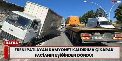 Freni Patlayan Kamyonet Kaldırıma Çıkarak Facianın Eşiğinden Döndü!