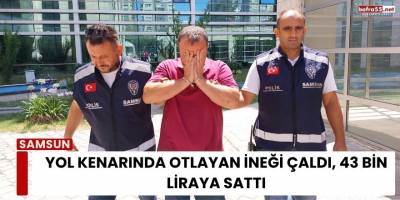 Yol kenarında otlayan ineği çaldı, 43 bin liraya sattı