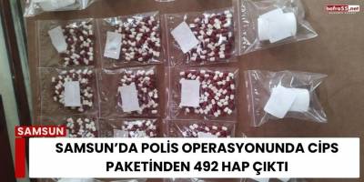 Samsun’da Polis Operasyonunda Cips Paketinden 492 Hap Çıktı